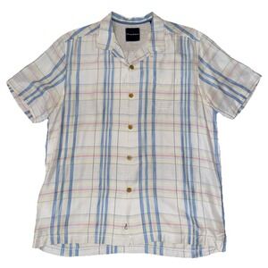 Tommy Bahama Hawaii‎ Aloha Tropical Hawaiian Short Large Plaid Silk Blend